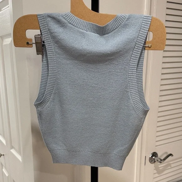 White Fox Boutique Blue Knit Set - Crop top and Mini Skirt - Picture 5 of 11